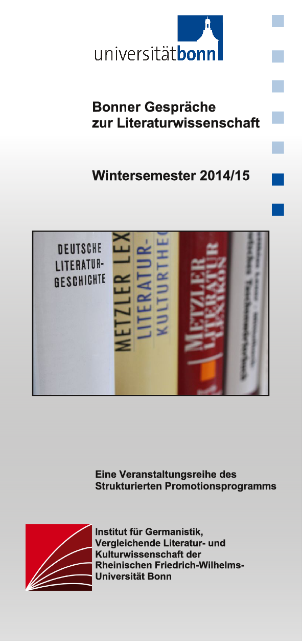 Flyer der »Bonner Gespräche zur Literaturwissenschaft« (Cover)